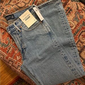 Abercrombie & Fitch Men's Light Blue Straight Jeans